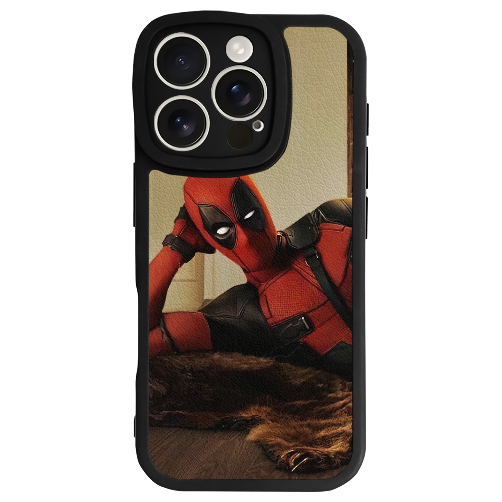 （画像用） Deadpool デッドプール 【iPhone 16シリーズ対応】シリコンスマホケース（レザー調） 材質：シリコン